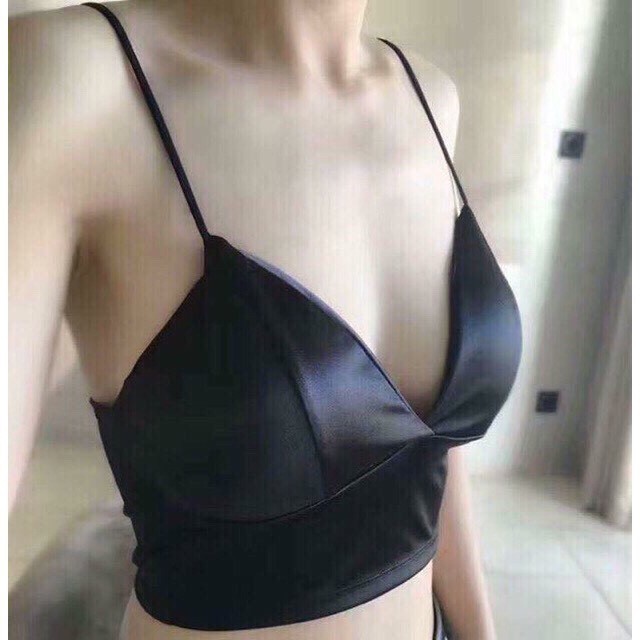 Áo Bra Satin Bản To 💞 FREESHIP 💞 Áo Bra Satin Phi Bóng Bản To A264