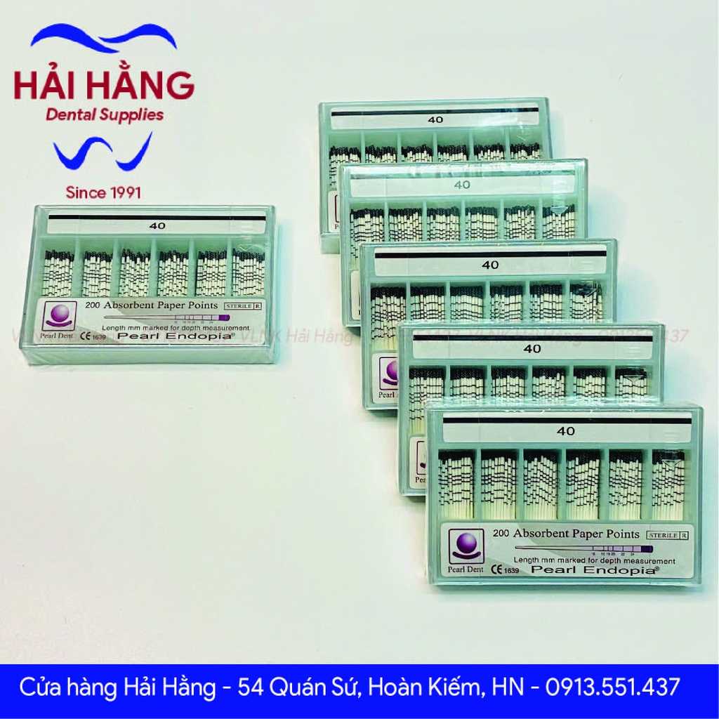 Côn giấy Pearl Endopia cho file tay có vạch Hàn Quốc – Absorbent Paper Points