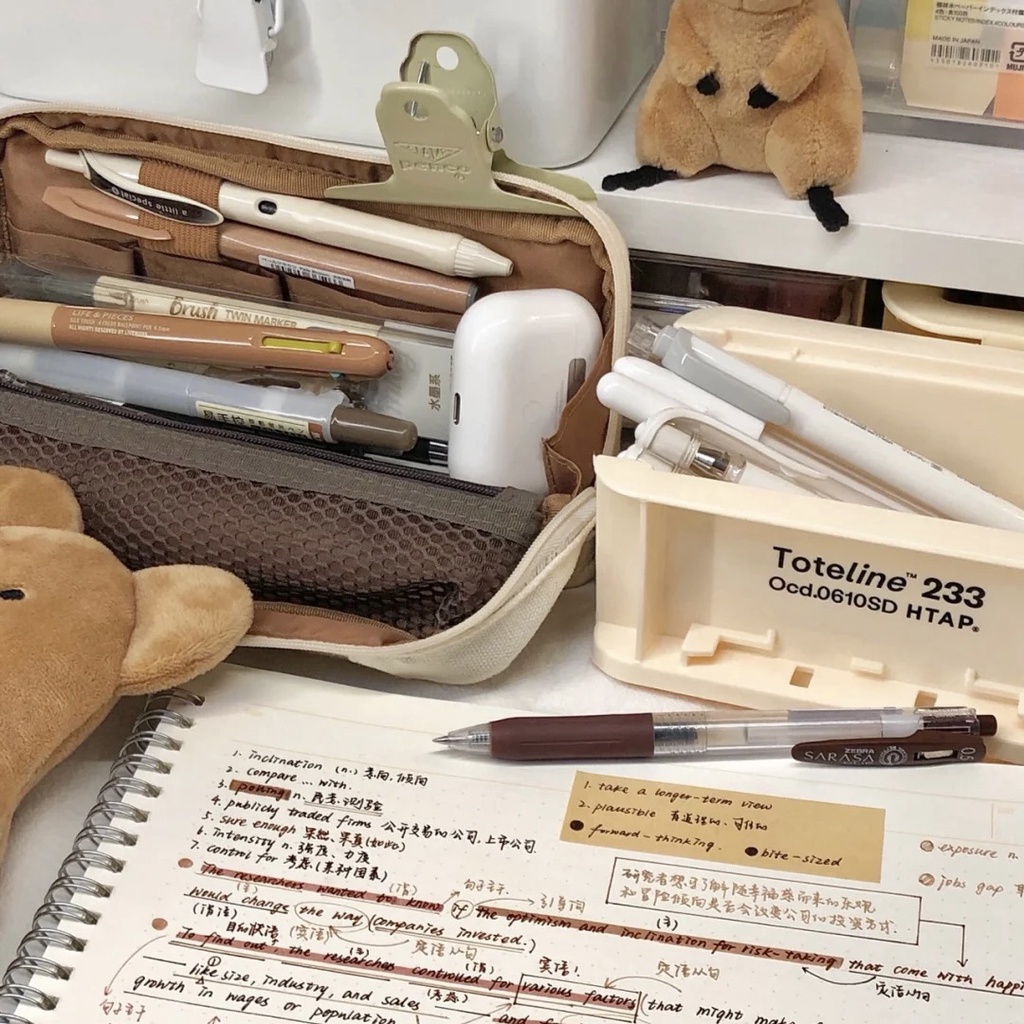 Túi bút vải siêu to có khuy cài cố định