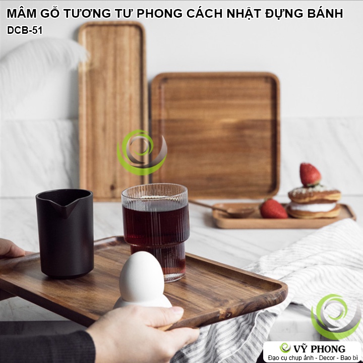 KHAY GỖ MÂM GỖ TƯƠNG TƯ TỰ NHIÊN DĨA GỖ PHONG CÁCH NHẬT BẢN ĐỰNG BÁNH TRÁI TRÁNG MIỆNG ĐẠO CỤ CHỤP ẢNH SẢN PHẨM DCB-51