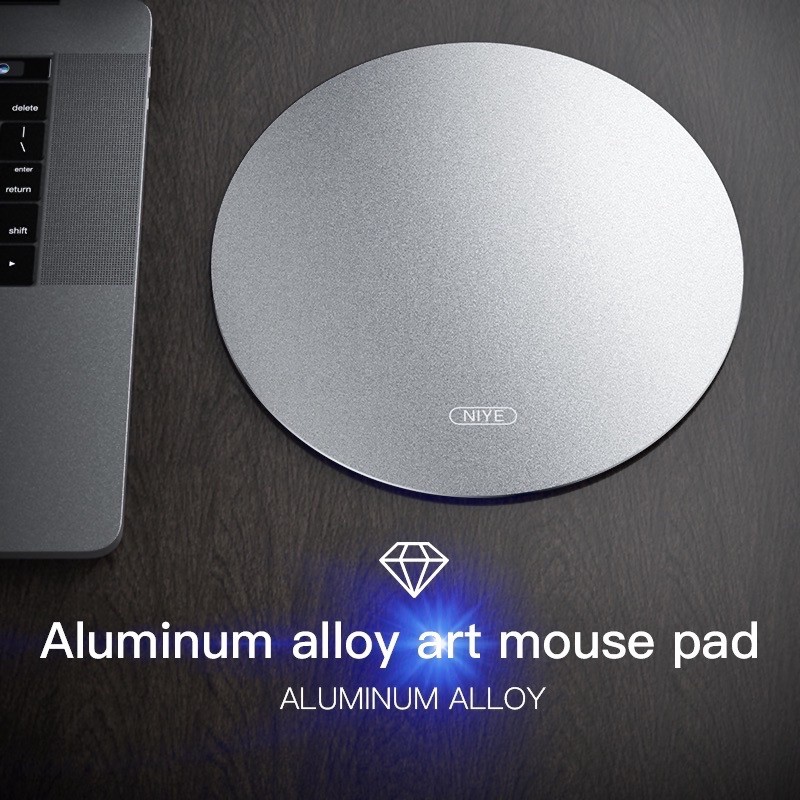 Miếng Lót Chuột Nhôm nguyên khối cho Laptop Macbook (Aluminium mouse Pad)