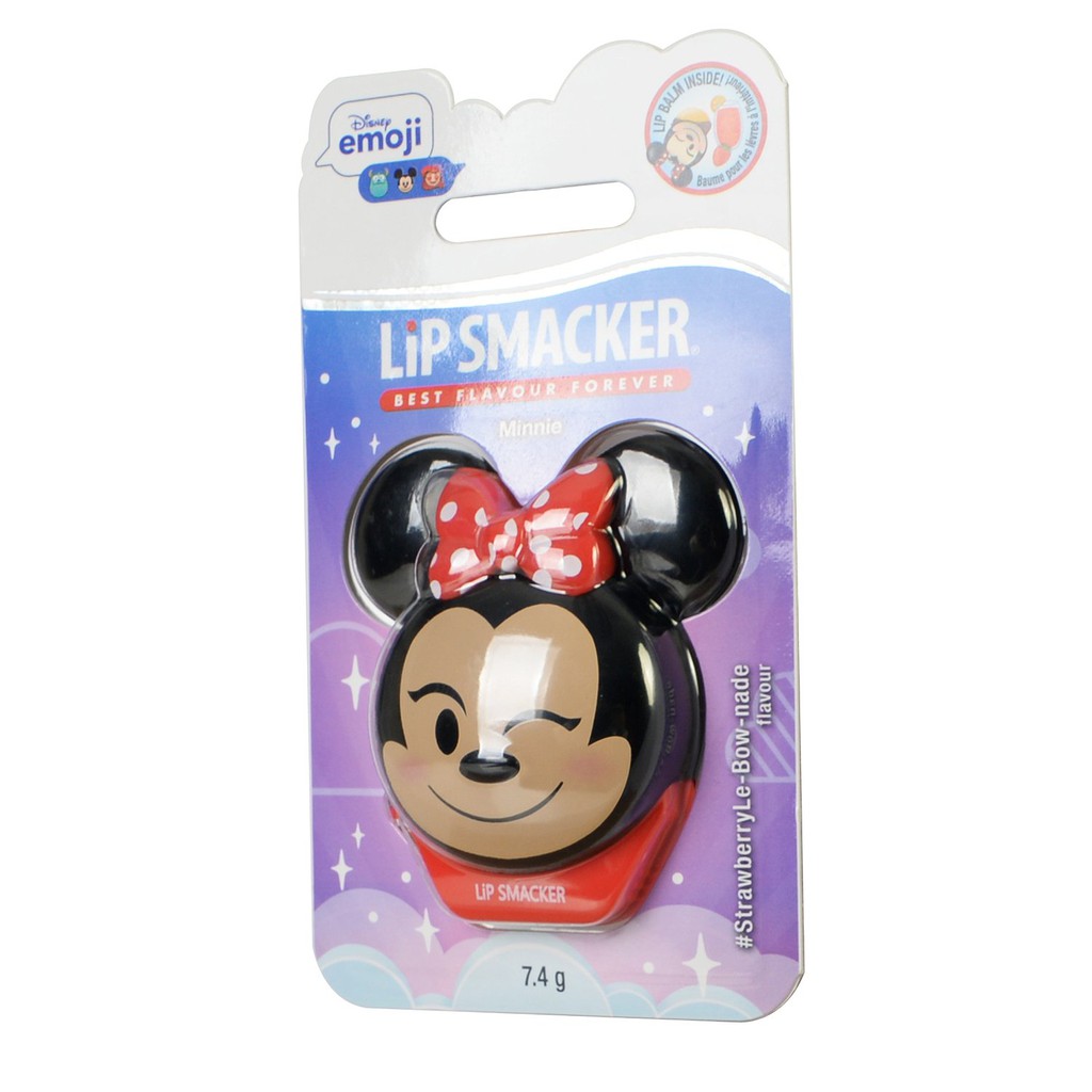 Son dưỡng ẩm hương dâu Lip Smacker Disney Emoji Lip Balm Minnie Mouse Strawberry Le-Bow-Nade Flavor 7,4g (Mỹ)