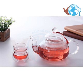 Bộ ấm chén pha trà thủy tinh cao cấp