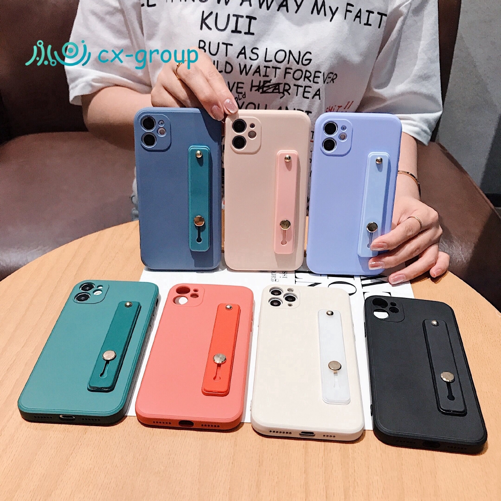 Ốp điện thoại silicon dẻo nhám có dây cầm 7 màu tùy chọn cho iPhone 11 pro max iphone7+ 8 Plus IPX iPhone Xr XS MAX
