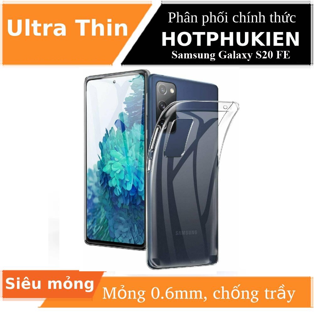 Ốp lưng silicon dẻo trong suốt cho Samsung Galaxy S20 FE mỏng 0.6mm hiệu Ultra Thin - hàng chính hãng