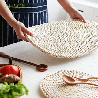 Thảm lót nồi dày bằng sợi ngô cách nhiệt dệt hình tròn oval