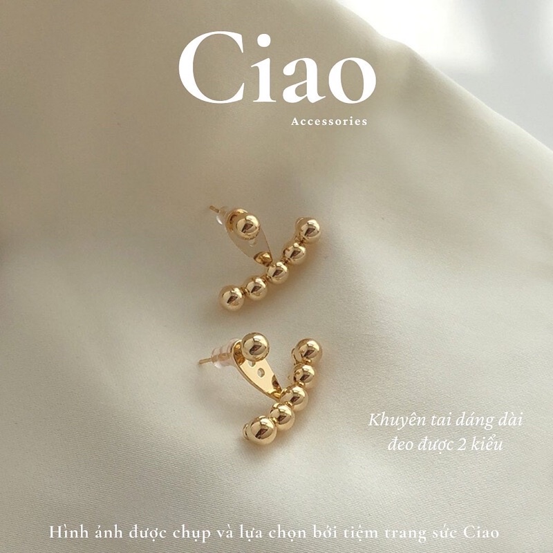 [HOẢ TỐC 1H] Khuyên tai/ Bông tai dáng dài mạ bạc S925 thiết kế hình vầng trăng Ciao accessories