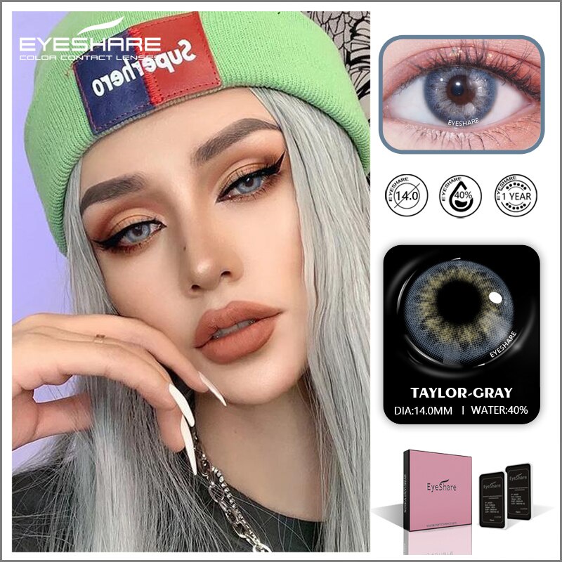 EYESHARE [Hàng mới về] Set 2 kính áp tròng 14mm nhiều màu sắc dùng trang điểm mắt