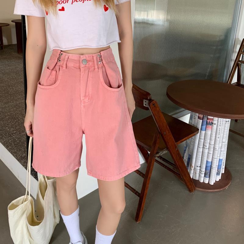 Quần Short Denim Lưng Cao Ống Rộng Thời Trang Hàn Quốc Dành Cho Nữ