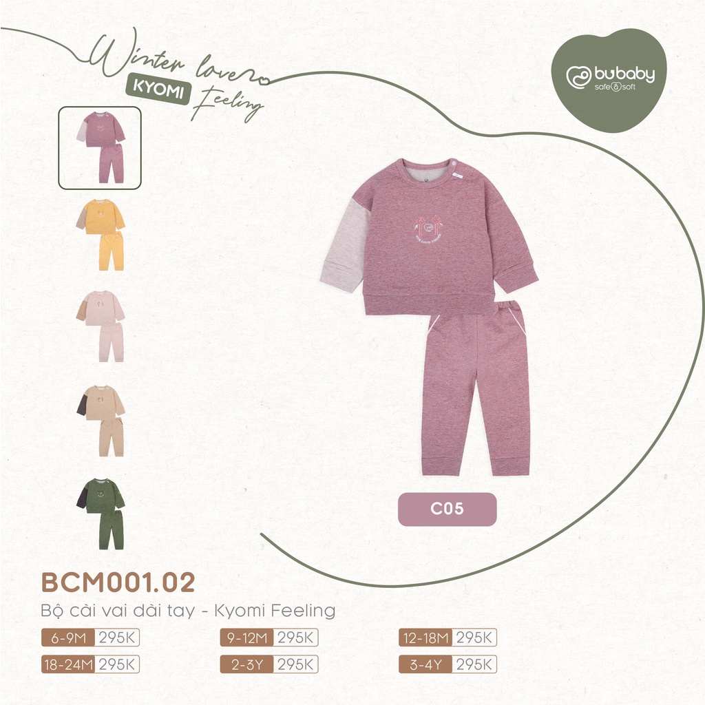 [CHÍNH HÃNG] Bộ cài vai dài tay trẻ em Kyomi Feeling BCM001.02 Bu