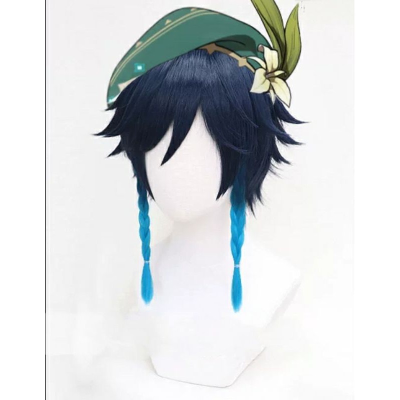 [sẵn] Wig/tóc giả cosplay Venti - Genshin Impact màu xanh dương than [Miu Cosplay]