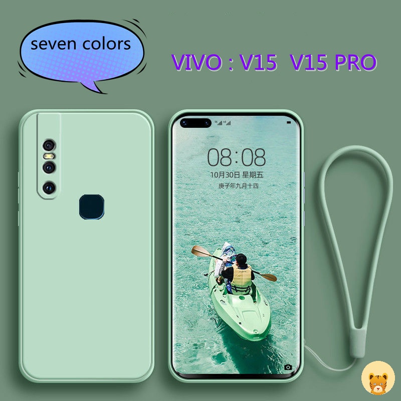 Ốp Điện Thoại TPU Silicone Mềm Đơn Giản Thời Trang + Dây Đeo Cho Vivo V15 V15 Pro