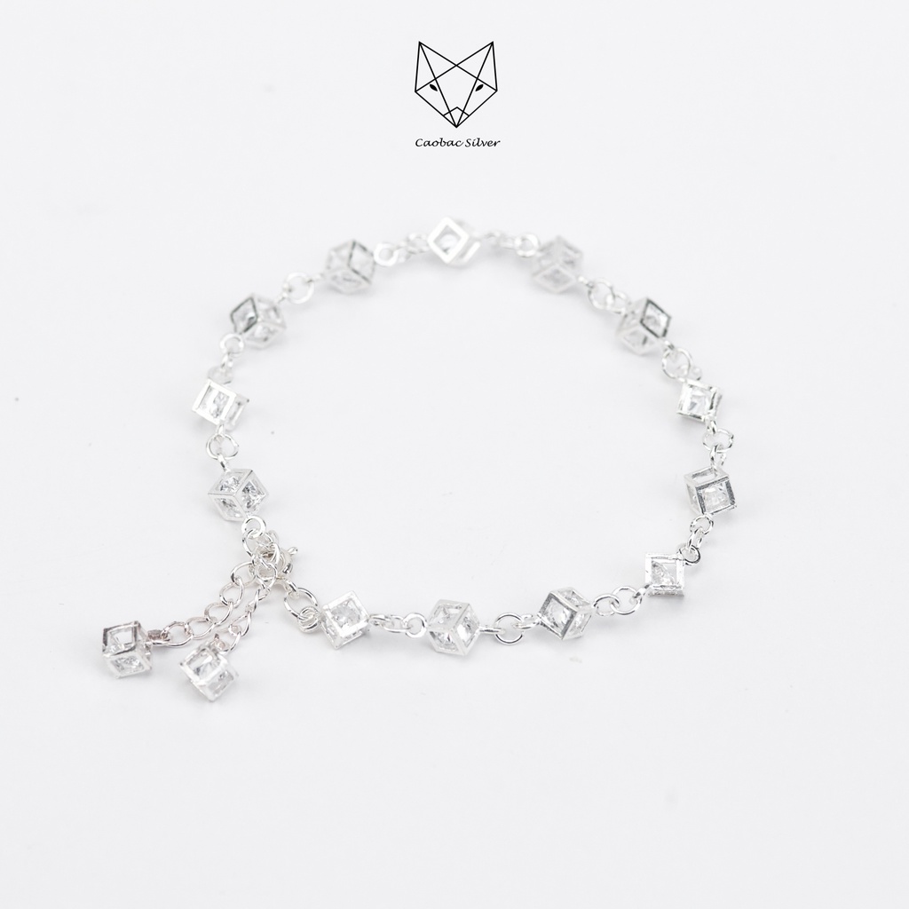 Lắc Tay Bạc Ta Cao Cấp CaoBac Silver Chuỗi Lập Phương Đính Đá Sang Trọng Cho Nữ