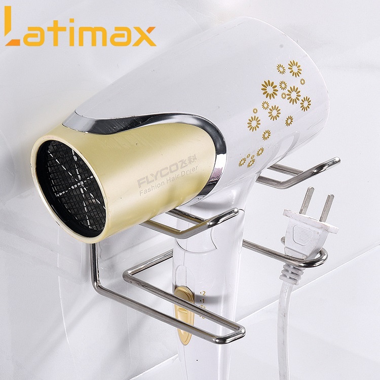 Giá treo Máy sấy tóc khung Inox đế trong Latimax dán tường nhà tắm tiện lợi bền đẹp