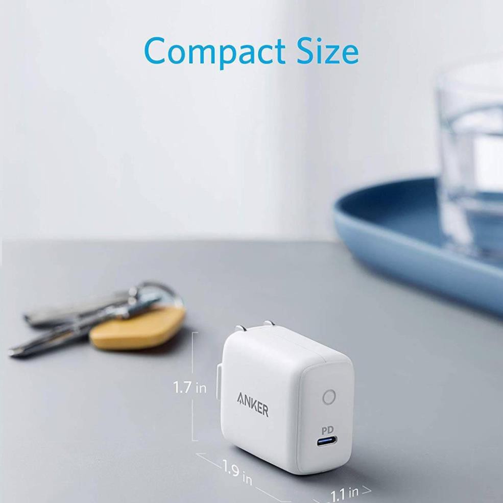 Cóc củ sạc nhanh PD Type-C 18W công nghệ PowerIQ cho điện thoại / Macbook hiệu Anker PowerPort PD 1 Elite - nhập khẩu