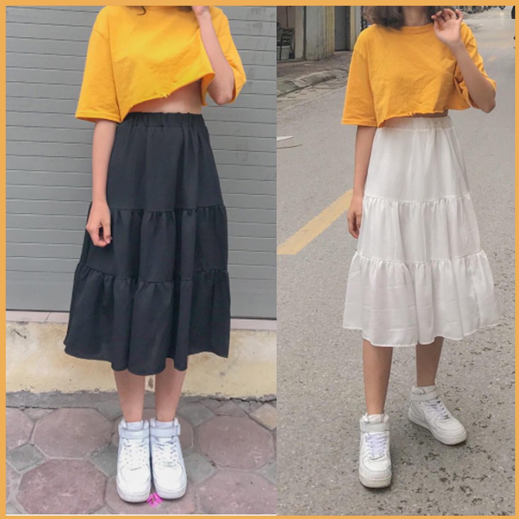 [Mã LEMON010 giảm 10k cho đơn 200k] Chân váy xếp ly 3 tầng Ulzzang (Ảnh thật 100%) | BigBuy360 - bigbuy360.vn
