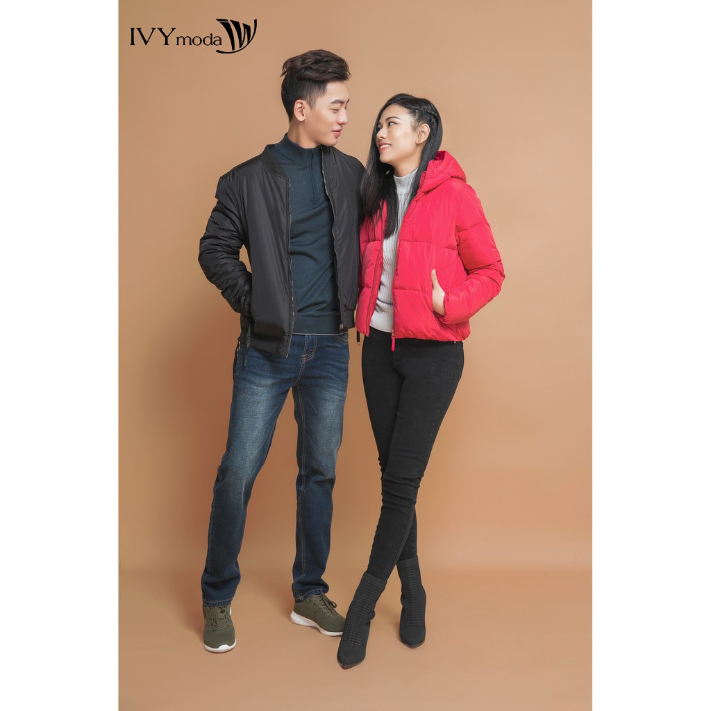 Áo len dài tay cao cổ có khóa kéo nam IVY moda MS 58E1538