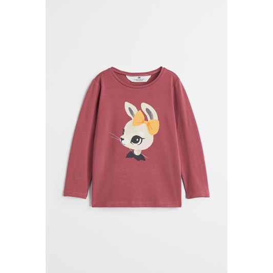 Áo thun dài tay bé gái HM auth size 18m-10y
