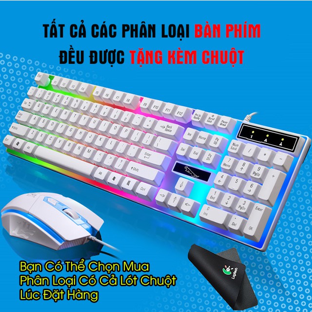 [Mã ELFLASH3 hoàn 10K xu đơn 20K] Bộ Bàn Phím Chuột Có Dây Giả Cơ Chuột DPI 3 Nấc Báo Đêm Version 2 LED 7 Màu | BigBuy360 - bigbuy360.vn