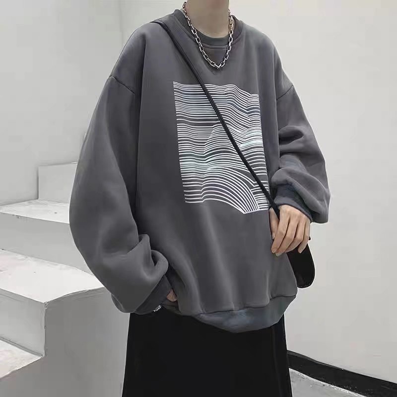 Áo Sweater Cổ Tròn Dáng Rộng Phong Cách Thời Trang Hàn Quốc Cho Nam Giới
