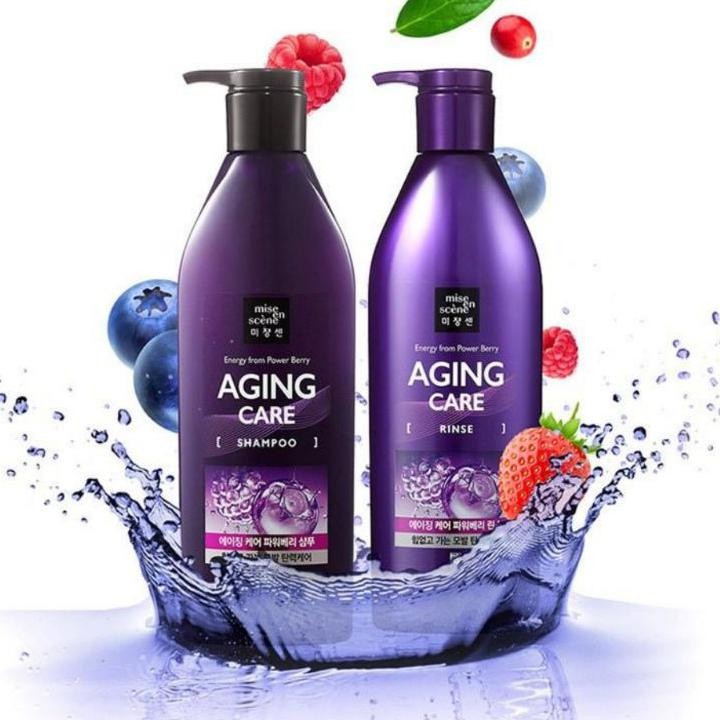 DẦU GỘI & DẦU XẢ MISE EN SCENE AGING MÀU TÍM PHỤC HỒI - CHỐNG LÃO HÓA CHO TÓC (680ML)