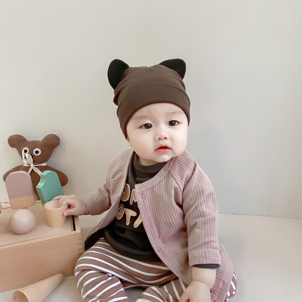 Mũ Cotton Vải Mềm Tai Mickey Cho Bé 6 - 20m