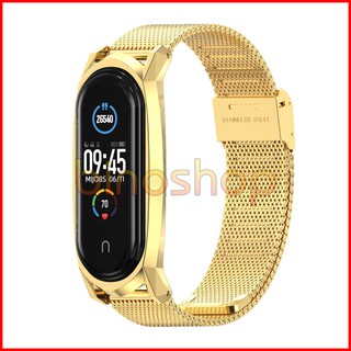 Dây đeo miband 5 kim loại mắt lưới GT, dây đeo thay thế mi band 5 mắt lưới GT MIJOBS