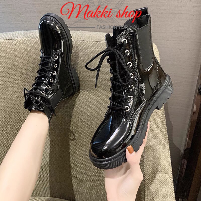 Boot nữ cao cổ chun buộc dây, giày bốt nữ thời trang cao cấp giá rẻ MAKKI SHOP TD422