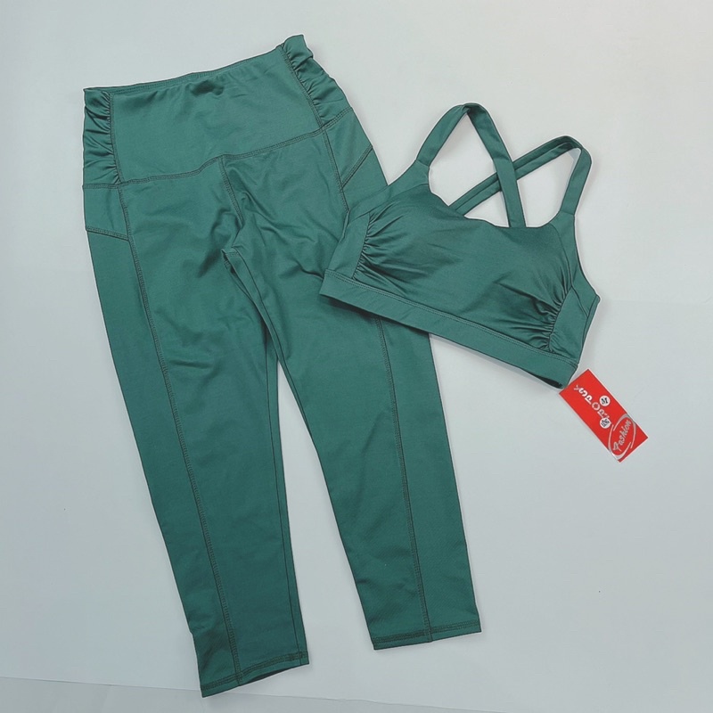 Set Lửng 9 Tấc Dún chéo lưng tập gym yoga