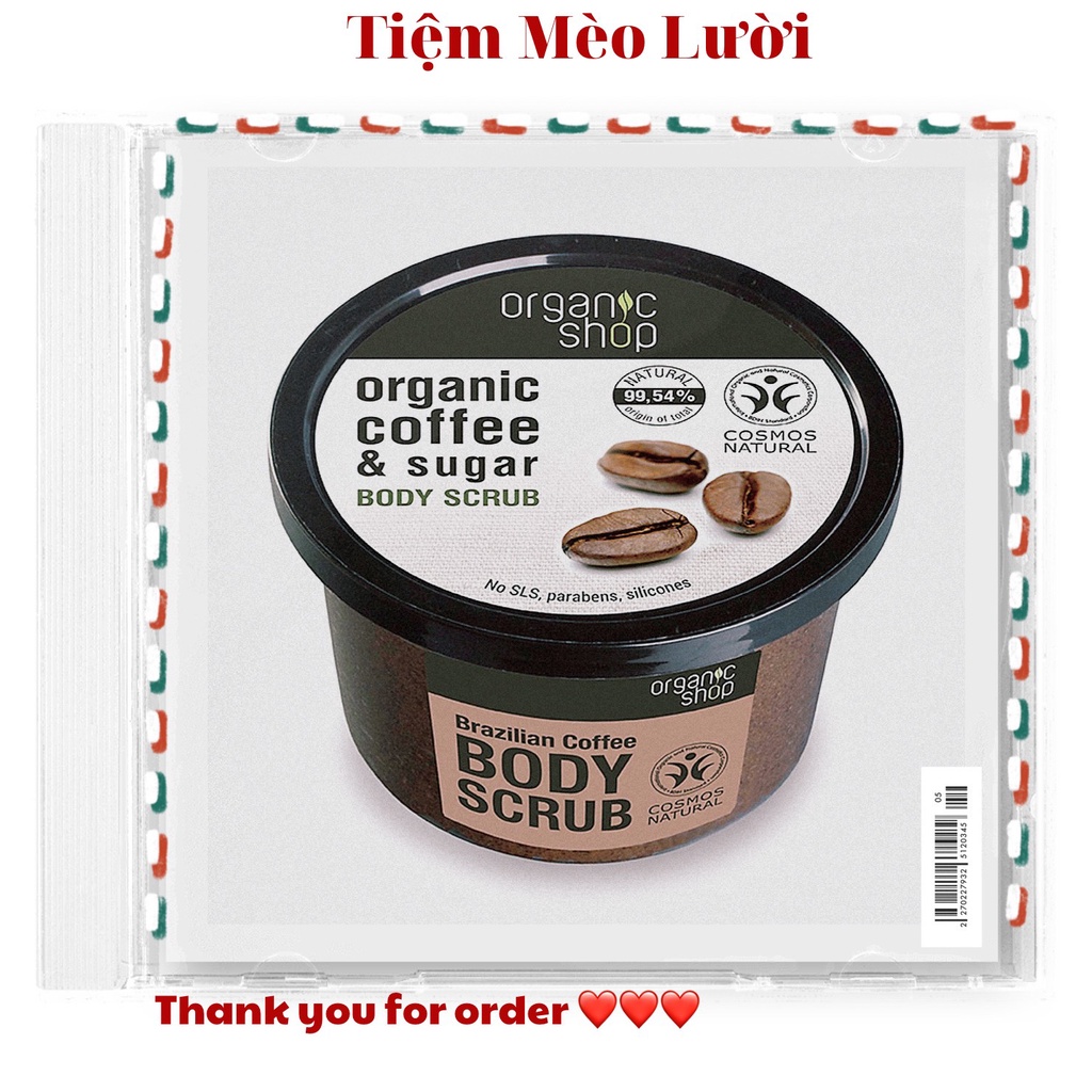 Tẩy tế bào chết body ORGANIC SHOP COFFEE &amp; SUGAR BODY SCRUB