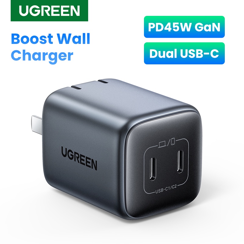 Ugreen Bộ Sạc Nhanh 45W Cổng USB Type C Cho iPad pro iPad mini SAMSUNG S22 S21 S20 iPhone 13 pro max