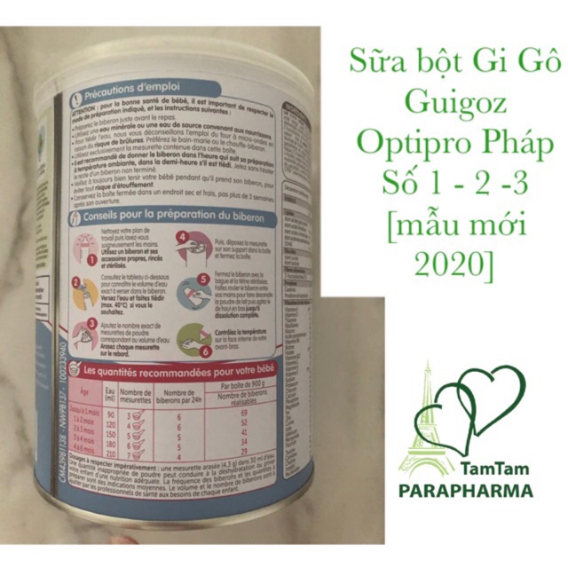 [sẵn số 3 4] 🇫🇷 Sữa Guigoz Optipro Pelargon lon gói Pháp TamTam