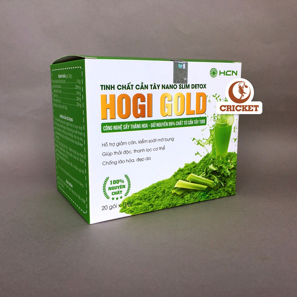 Bột Cần Tây Hogi Gold Hỗ Trợ Giảm Cân Hộp 200g (20 gói x 10g) - Dưỡng dáng đẹp da, detox cơ thể