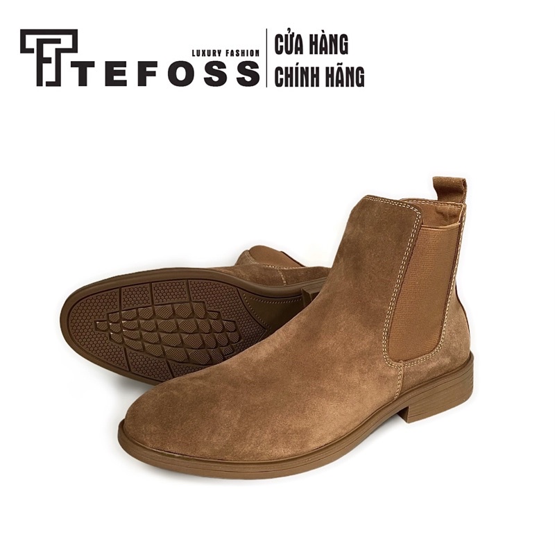 Giày nam da bò thật chelsea boots TEFOSS HN601 cao cổ vàng bò cao cấp size 38-44