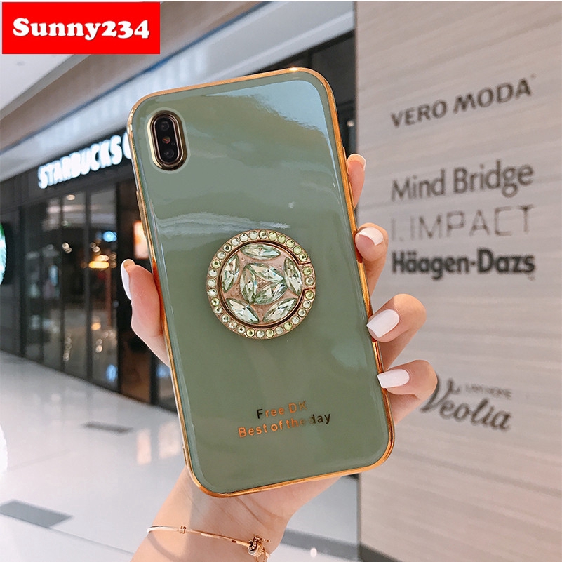 Ốp điện thoại silicon mềm mại 6D sang trọng có giá đỡ dạng nhẫn cho iPhone 6 6S 7 8 Plus X XS MAX XR