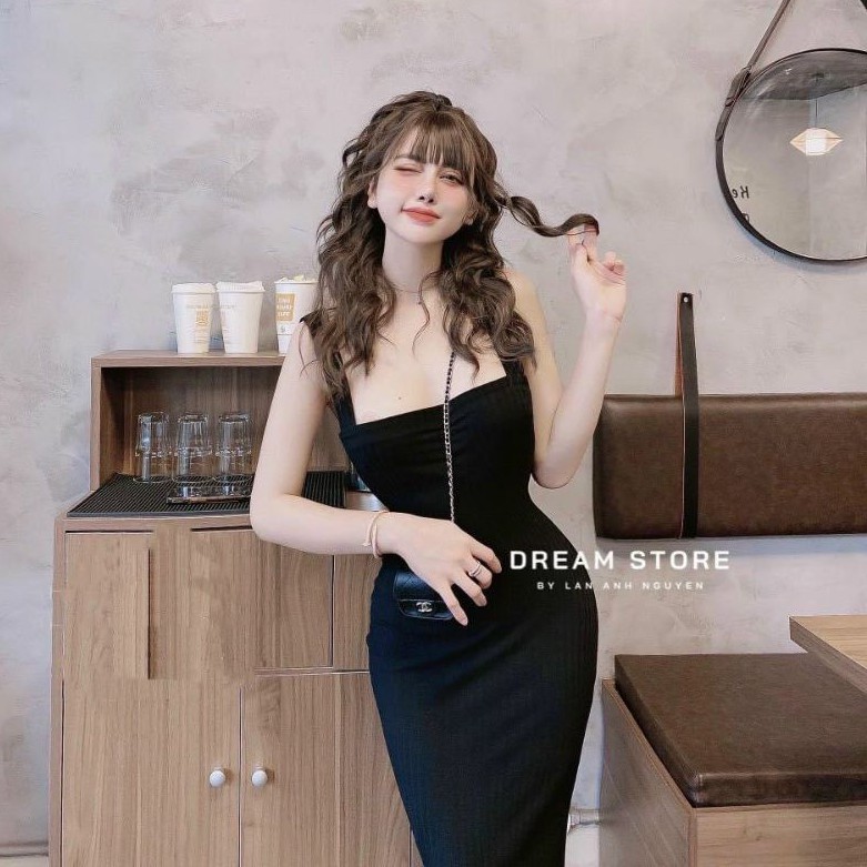 Đầm 2 dây bảng to form dài hot girl