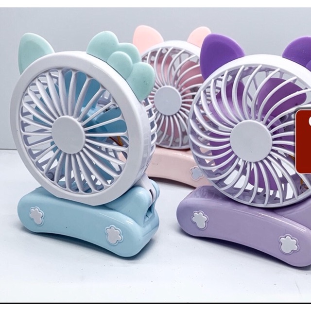 Quạt Mini Fan Chân Gập Cute Có Đèn