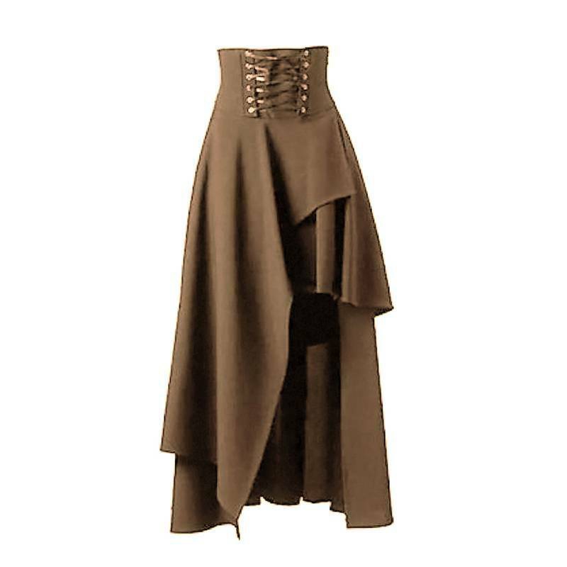 Chân váy dài lưng cao thiết kế đan chéo dây phong cách gothic cho nữ | BigBuy360 - bigbuy360.vn
