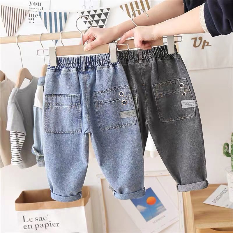 Quần jean dài dáng rộng vải mềm thời trang xuân thu cho bé trai