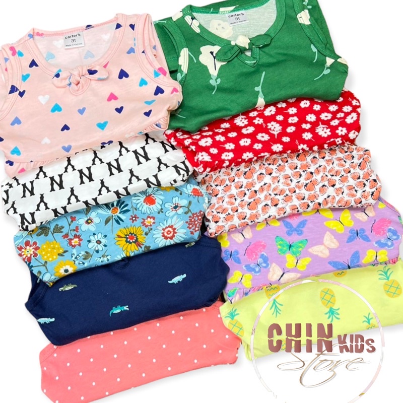 Váy bé gái cotton VNXK mềm co giãn sát nách ba lỗ cổ nơ mùa hè
