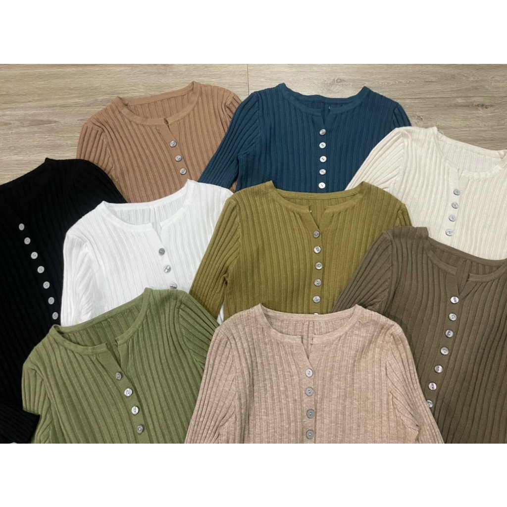 Áo len tăm khuy tay dài hàng Quảng Châu | BigBuy360 - bigbuy360.vn