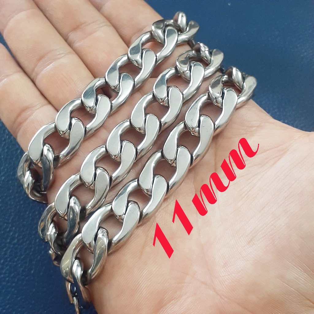Dây chuyền nam inox kiểu lặc đại 11 mm đẹp, không đen, không gỉ, hợp thời trang
