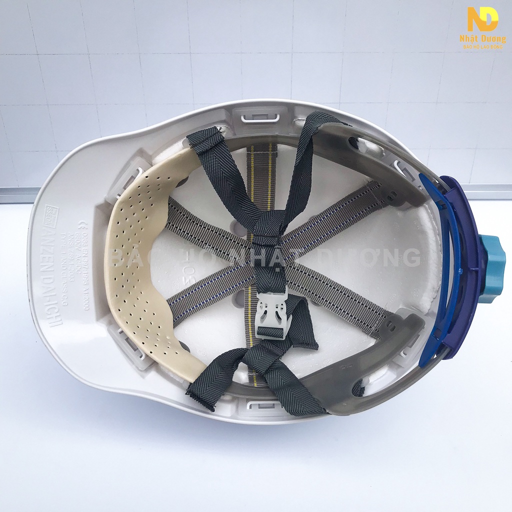 Mũ bảo hộ lao động nút vặn lót xốp nhựa ABS HPS4, Nón bảo hộ công trình dùng trong lao động nhiều màu Nhật Dương