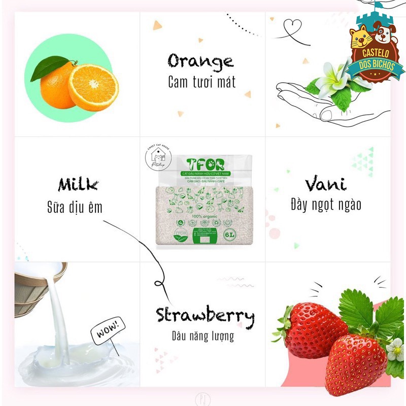 Cát đậu nành TFOR 6L- Cát vệ sinh cho mèo an toàn bảo vệ môi trường xuất xứ Việt Nam