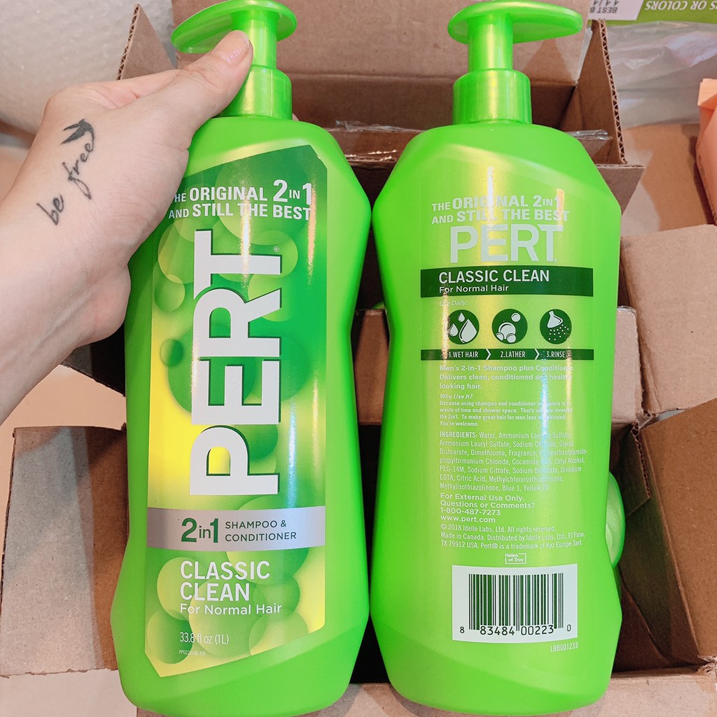 DẦU GỘI XẢ PERT PLUS 2 IN 1 CLASSIC CLEAN DÀNH CHO TÓC THƯỜNG - 1 LÍT / CANADA