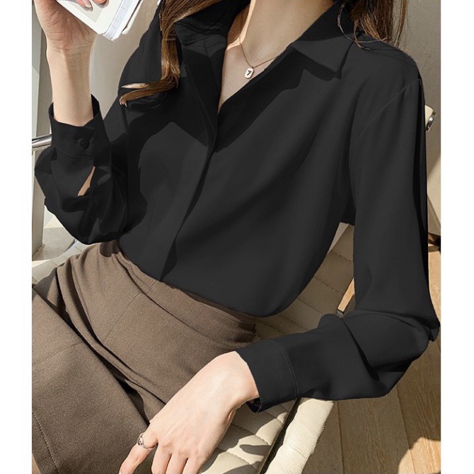 Áo Sơ Mi Nữ  👕 Áo Sơ Mi Nữ Công Sở Lụa Thời Trang Cao Cấp🎀 | BigBuy360 - bigbuy360.vn