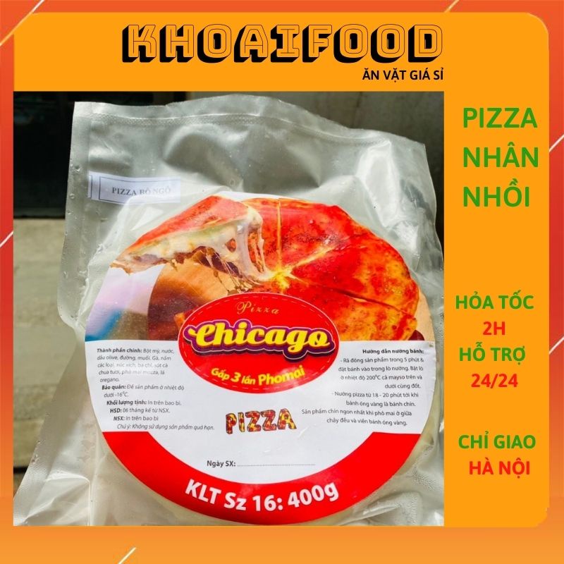 PIZZA CHICAGO NHÂN NHỒI nhiều vị, đầy ụ phô mai siêu hot 400g