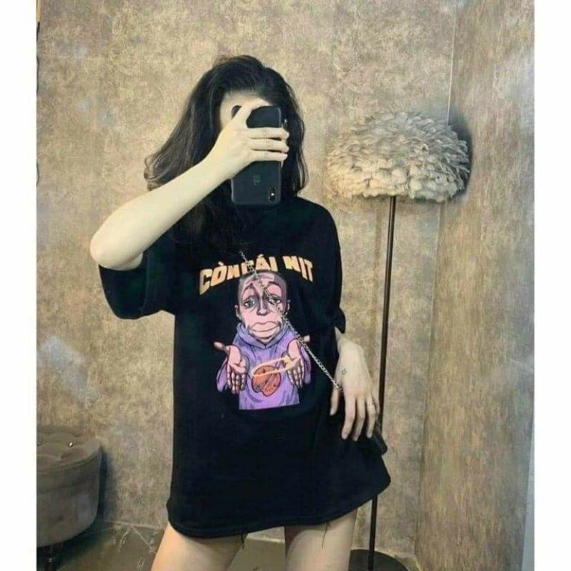 [Rẻ Vô Địch] Áo cotton tay lỡ Unisex mặc đôi ,nhóm , lớp------ Áo CÒN CÁI NỊT