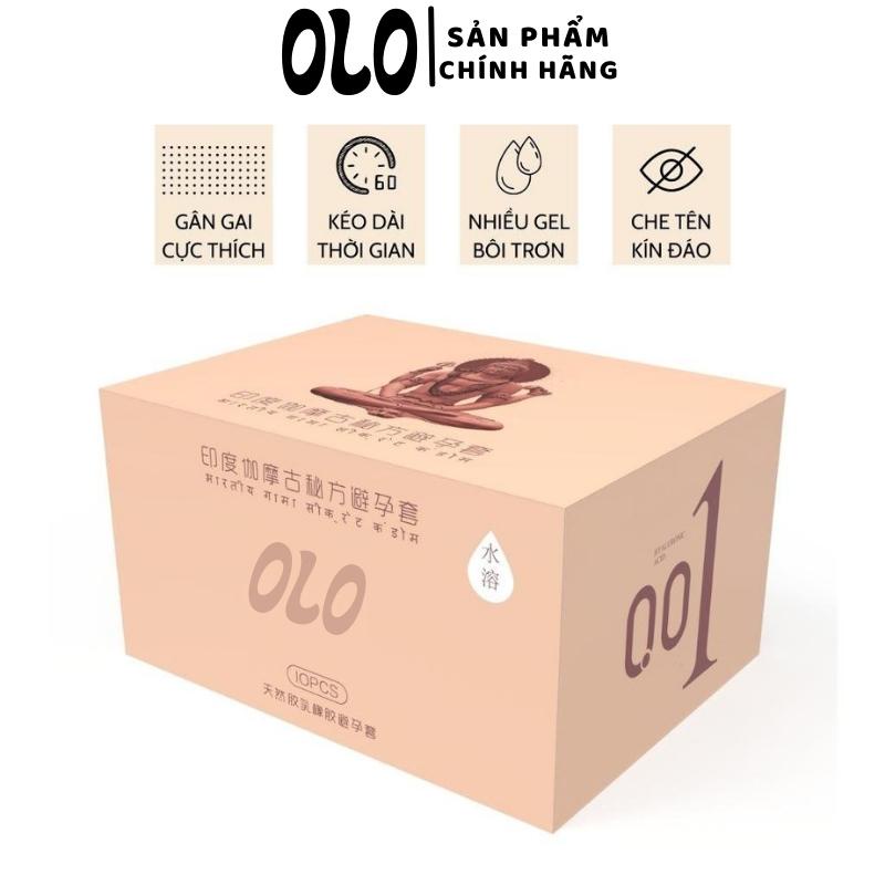 Bao cao su OLO 0.01 India Gamma Formula gân gai, nhiều gel, kéo dài thời gian quan hệ - Hộp 10 bcs-olo store