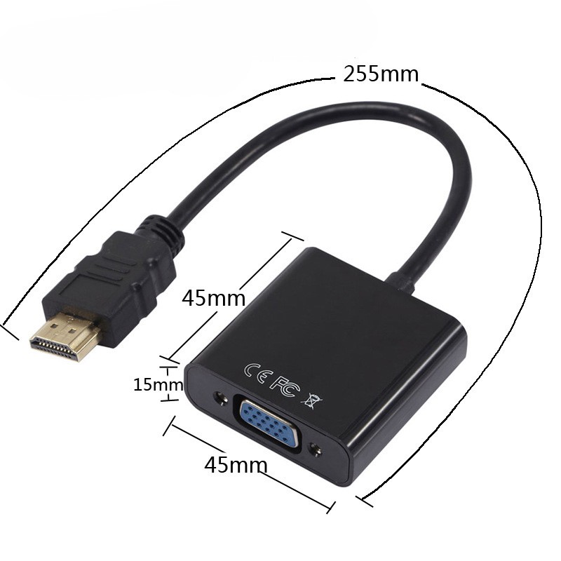 Cáp HDMI to VGA có Audio chuyển đổi tín hiệu HDMI sang VGA, HDMI to VGA with Audio #Full HD